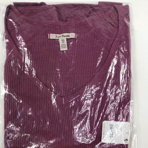 Free People Santa Clara Thermal Knit Top oversized V Neck Dolman Women’s Sz XS - Picture 14 of 16